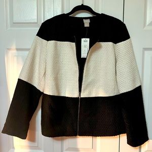 Chicos Black/White Tweed Jacket
